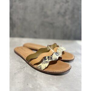 Madewell Women's Sz 9 Wavy Sandals In Snake Embossed Leather